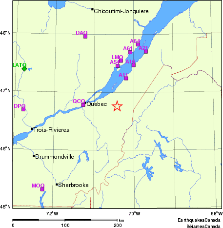 carte des localisations des stations sismologiques locales