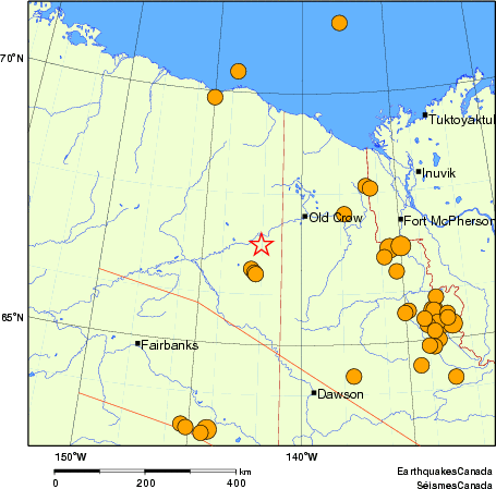 Map of historical earthquakes magnitude 5.0 and larger.  Details in the data table below