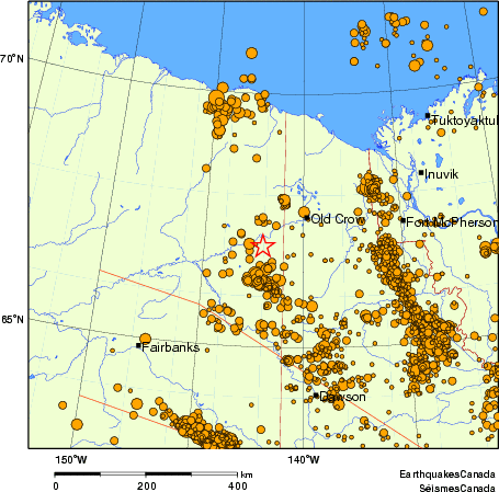 carte des des séismes de magnitude 2,0 et plus depuis 2000