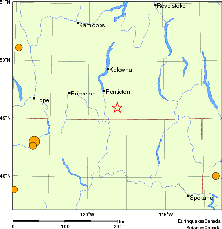 carte des séismes historiques de magnitude 5,0 et plus.  Détails dans le tableau de données ci-dessous