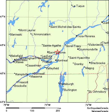 carte des endroits près de l'épicentre