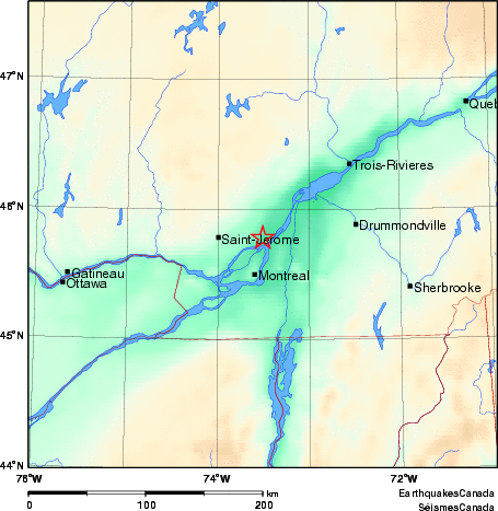 carte des environs du séisme