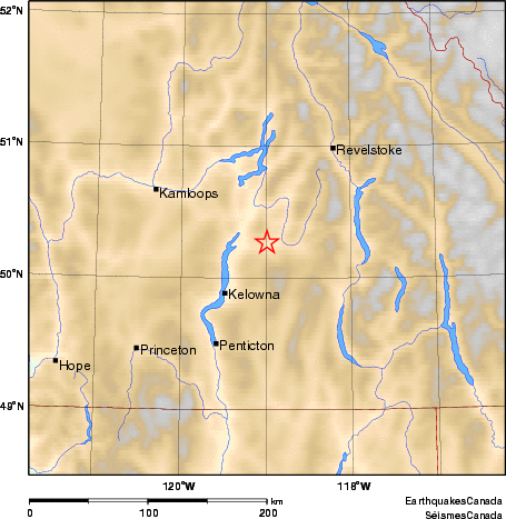 carte des environs du séisme