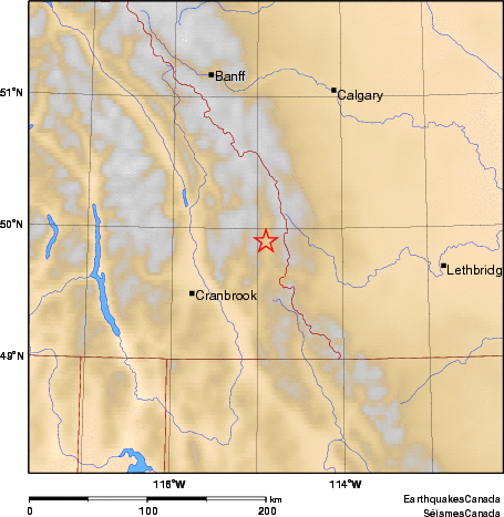 carte des environs du séisme