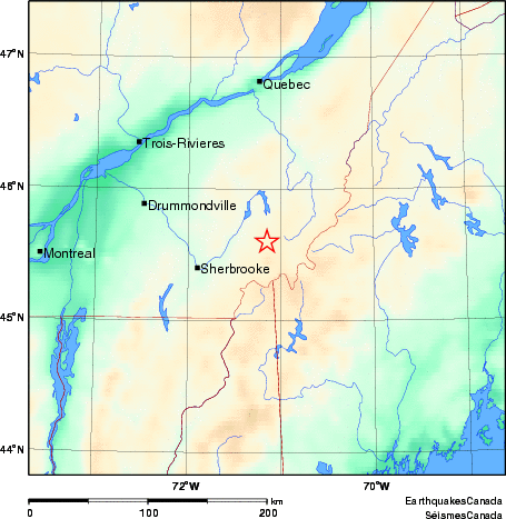 carte des environs du séisme