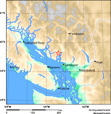 carte des environs du séisme