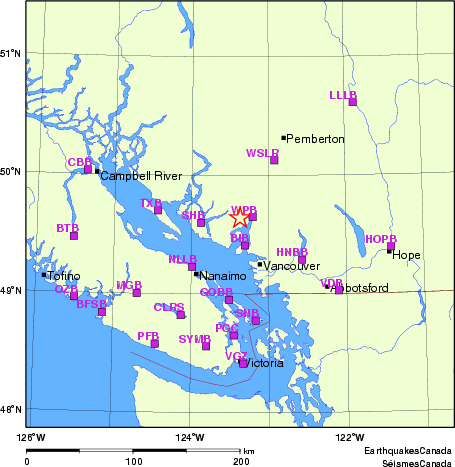 Map of Regional Seismographs