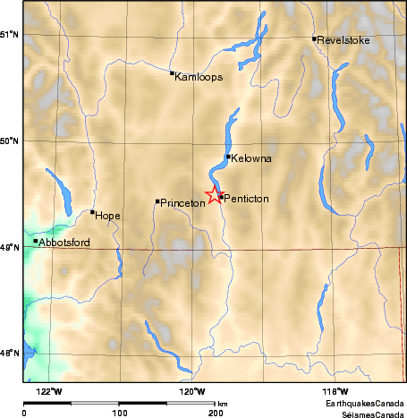 carte des environs du séisme