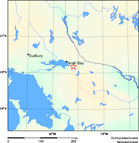 carte des environs du séisme