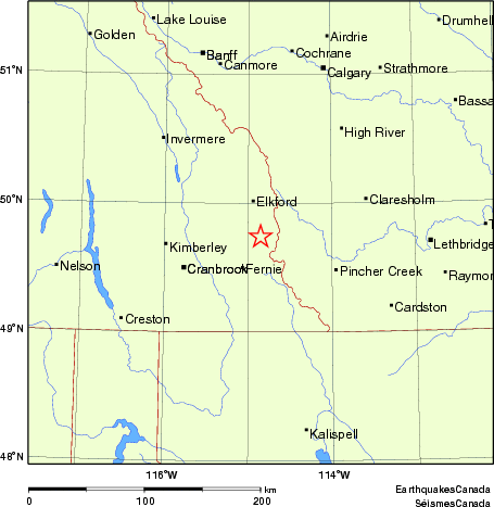 carte des endroits près de l'épicentre