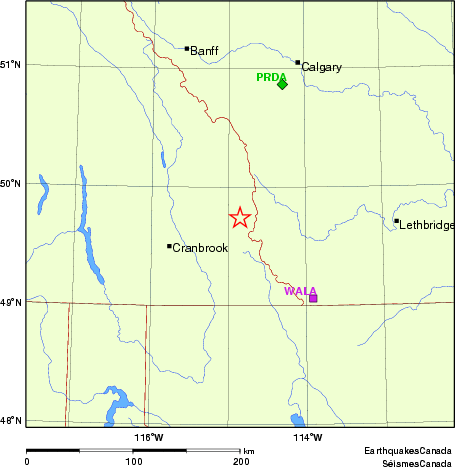 Map of Regional Seismographs