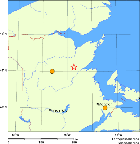 Map of historical earthquakes magnitude 5.0 and larger.  Details in the data table below