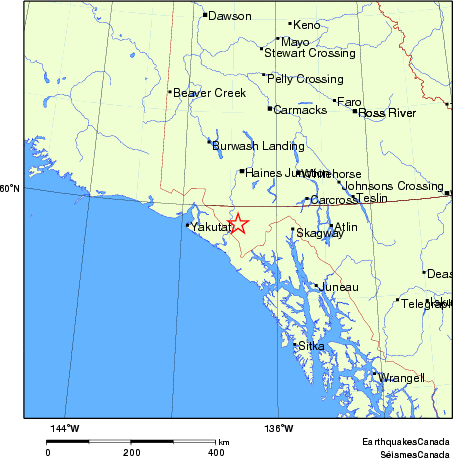 carte des endroits près de l'épicentre