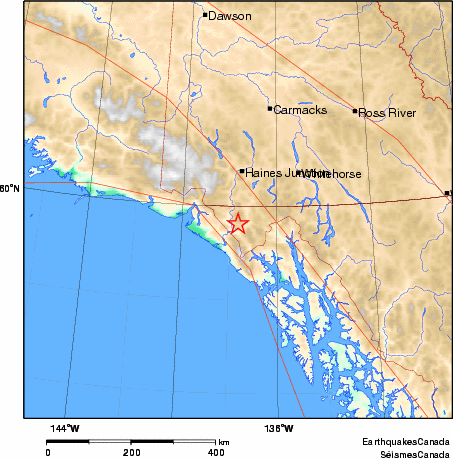 carte des environs du séisme