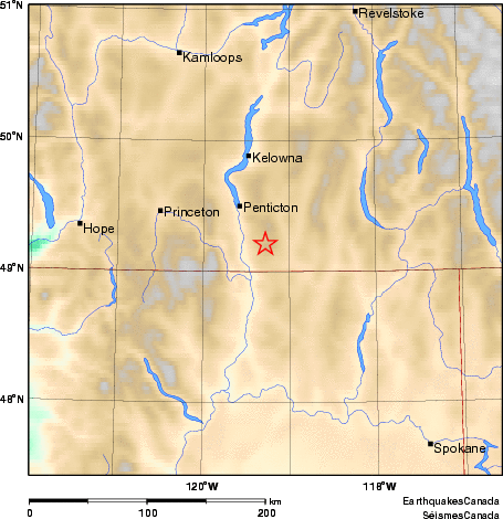 carte des environs du séisme