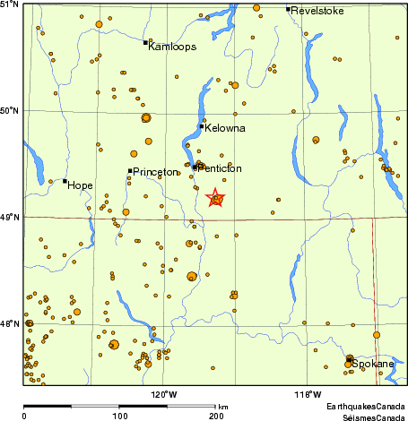 carte des des séismes de magnitude 2,0 et plus depuis 2000