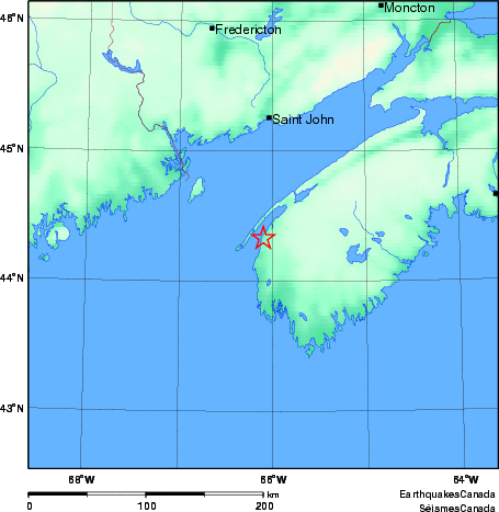 carte des environs du séisme