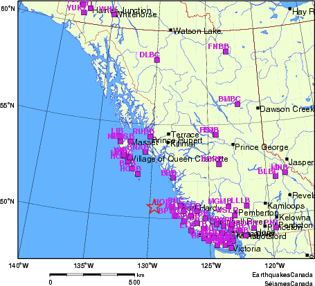 Map of Regional Seismographs