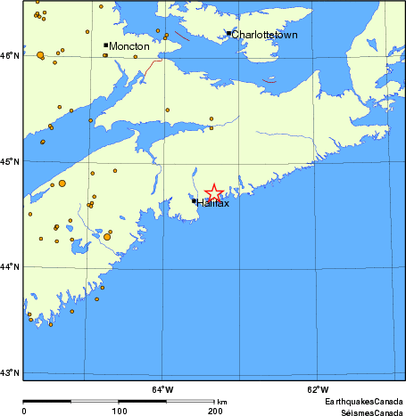 carte des des séismes de magnitude 2,0 et plus depuis 2000