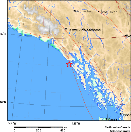 carte des environs du séisme