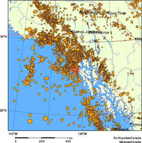 Map of earthquakes magnitude 2.0 and larger, 2000 - present