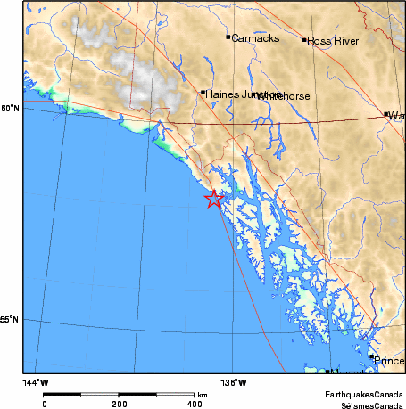 carte des environs du séisme