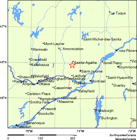 Map of Earthquake Localities