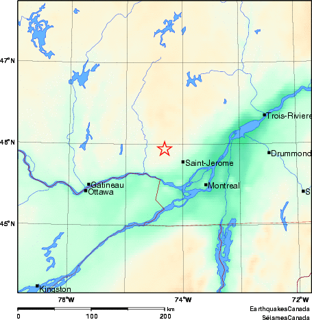 carte des environs du séisme