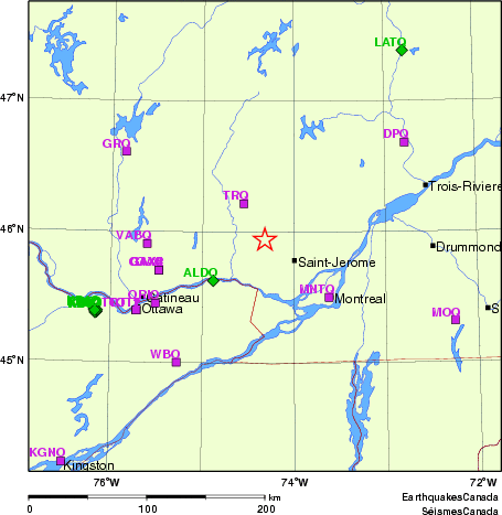 Map of Regional Seismographs