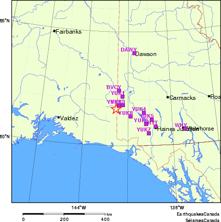 Map of Regional Seismographs