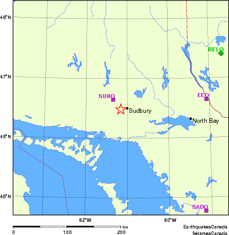 carte des localisations des stations sismologiques locales