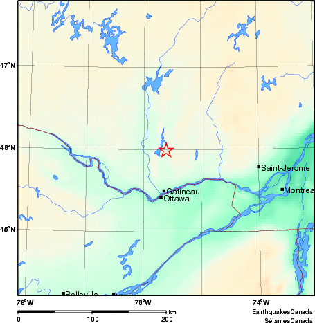 carte des environs du séisme