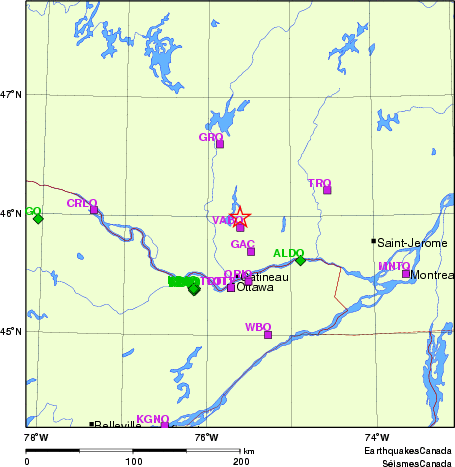 carte des localisations des stations sismologiques locales