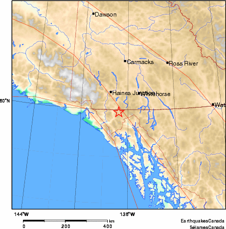 carte des environs du séisme