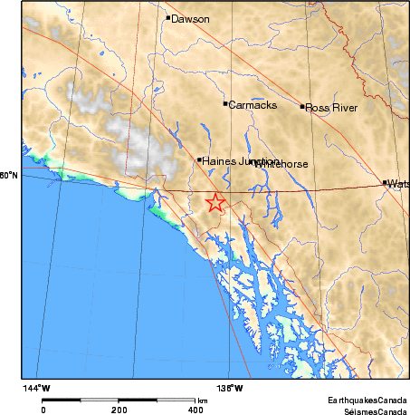 carte des environs du séisme