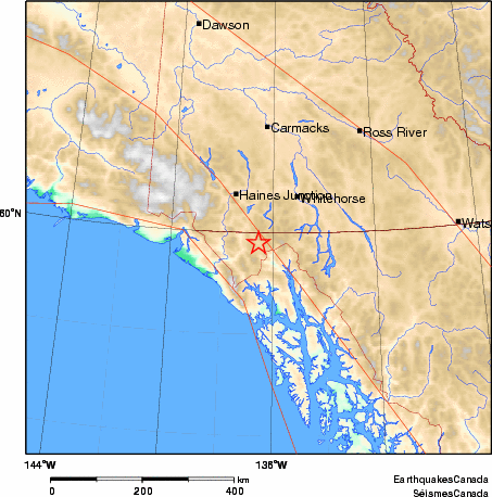 carte des environs du séisme