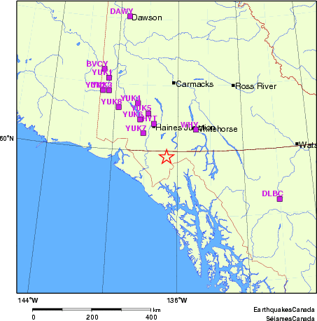 carte des localisations des stations sismologiques locales