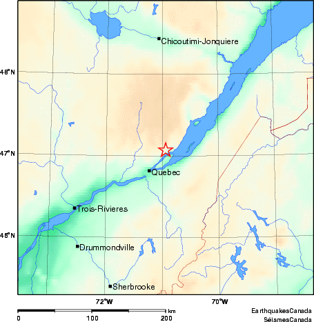 carte des environs du séisme