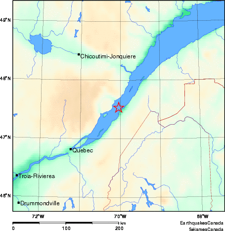 carte des environs du séisme