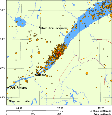 Map of earthquakes magnitude 2.0 and larger, 2000 - present