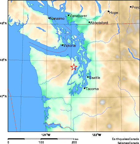 carte des environs du séisme