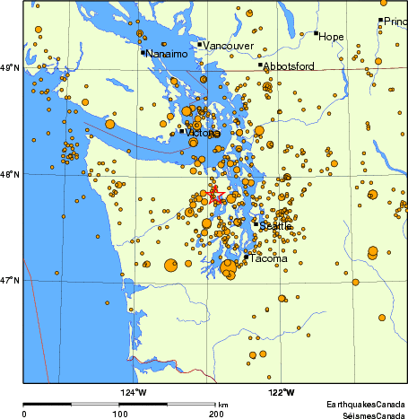 Map of earthquakes magnitude 2.0 and larger, 2000 - present