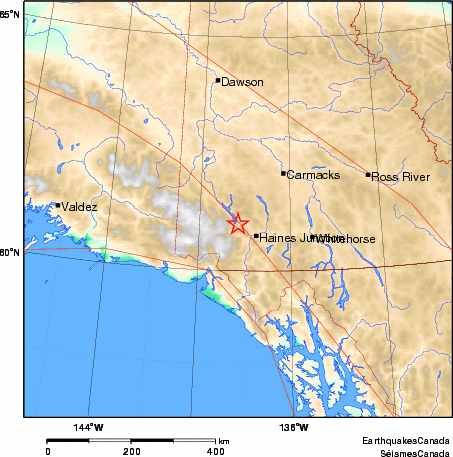 carte des environs du séisme