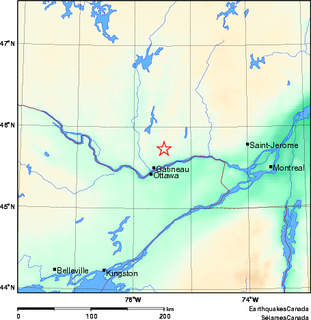 carte des environs du séisme