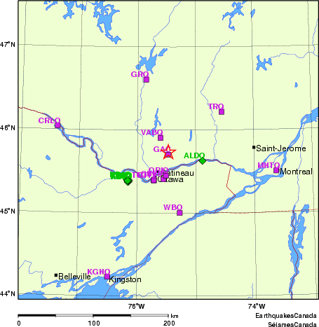 carte des localisations des stations sismologiques locales