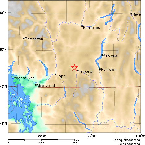 carte des environs du séisme