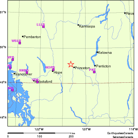 Map of Regional Seismographs