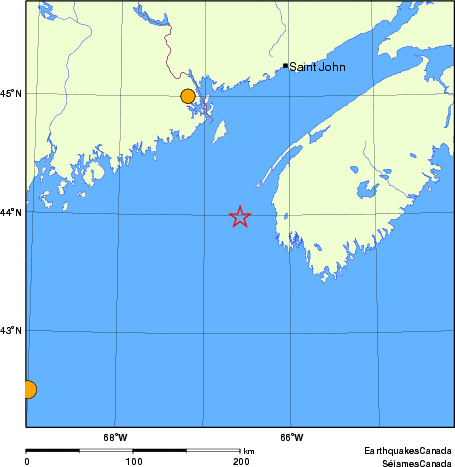 Map of historical earthquakes magnitude 5.0 and larger.  Details in the data table below