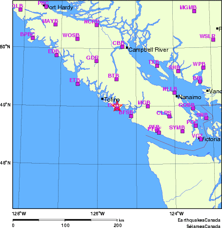 carte des localisations des stations sismologiques locales