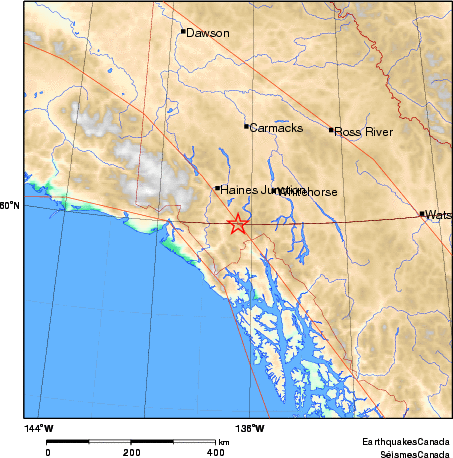 carte des environs du séisme